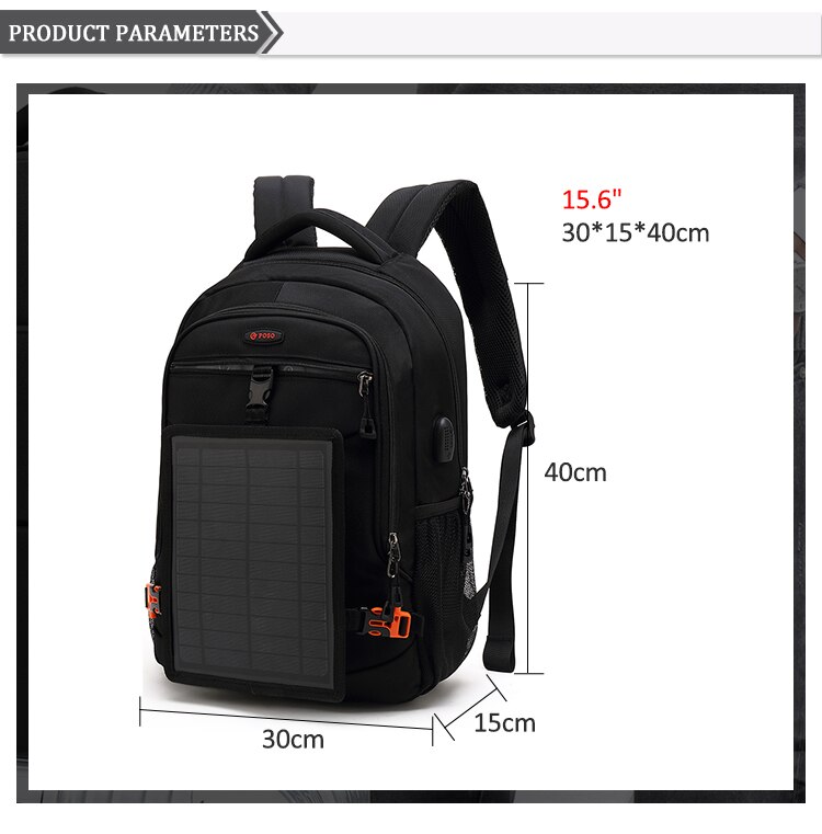 Detachable Solar Panel Backpack